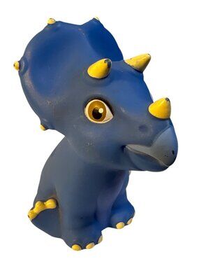 Blue Triceratops Dinosaur Baby Figurine 2.75" Tall
